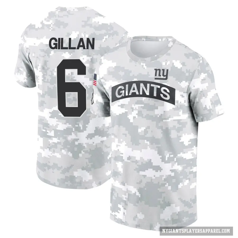 Youth ＃6 Jamie Gillan New York Giants Camo Arctic 2024 Salute to Service Performance T-Shirt
