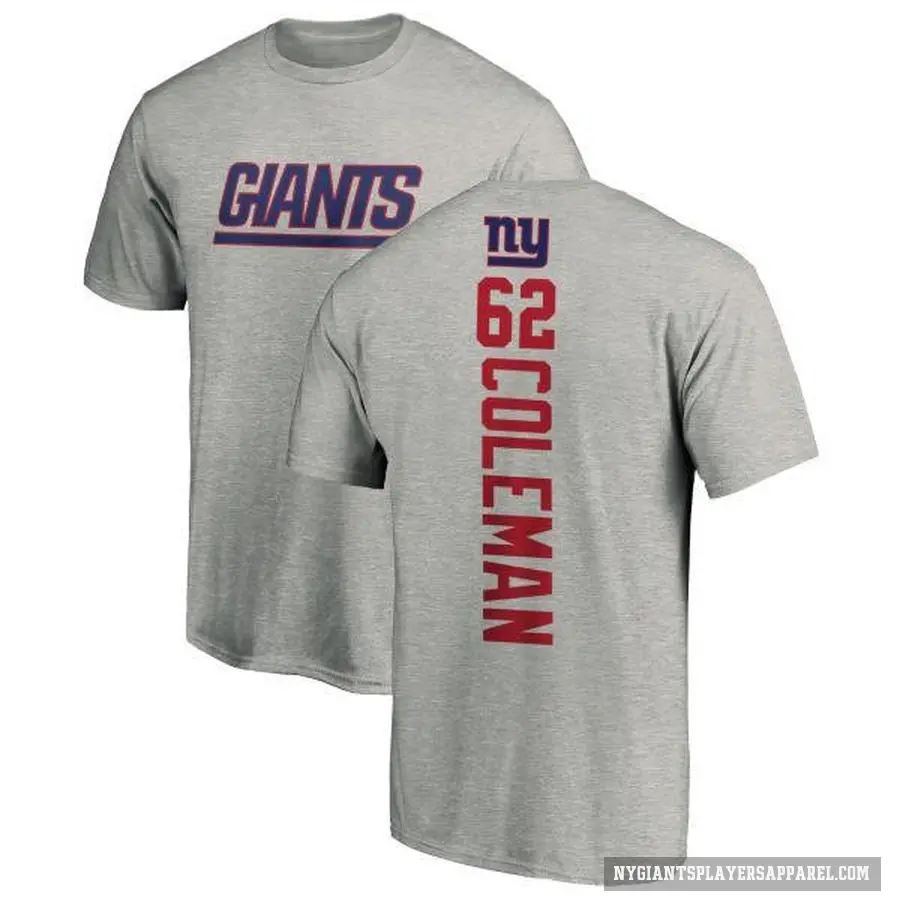Youth ＃62 Davon Coleman New York Giants Ash Backer T-Shirt