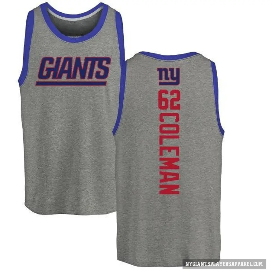 Youth ＃62 Davon Coleman New York Giants Ash Backer Tank Top