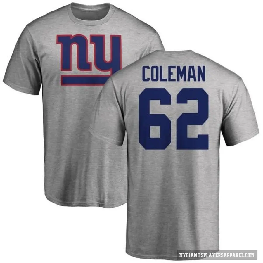 Youth ＃62 Davon Coleman New York Giants Ash Logo T-Shirt
