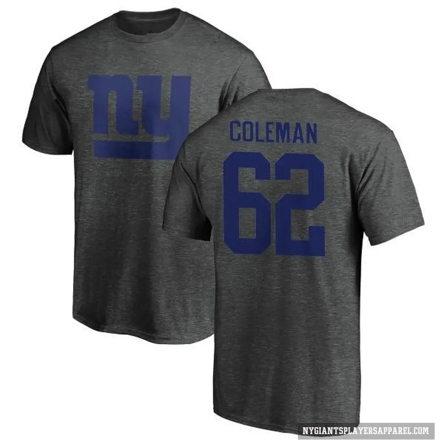Youth ＃62 Davon Coleman New York Giants Ash One Color T-Shirt
