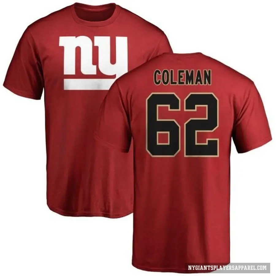 Youth ＃62 Davon Coleman New York Giants Red Logo T-Shirt