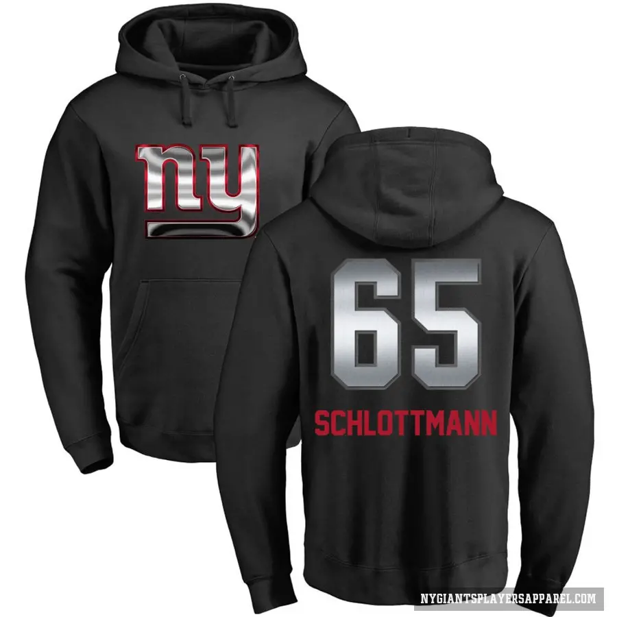 Youth ＃65 Austin Schlottmann New York Giants Black Midnight Mascot Pullover Hoodie
