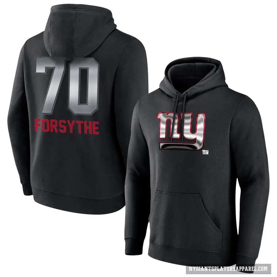 Youth ＃70 Stone Forsythe New York Giants Black Midnight Mascot Pullover Hoodie