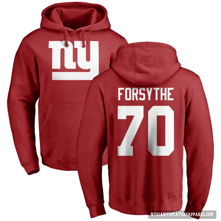 Youth ＃70 Stone Forsythe New York Giants Red Pro Line Name & Number Logo Pullover Hoodie