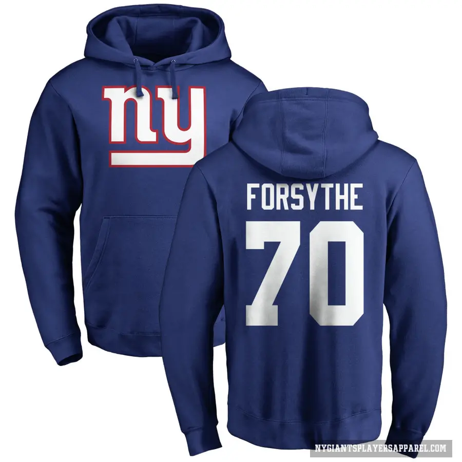 Youth ＃70 Stone Forsythe New York Giants Royal Pro Line Logo Pullover Hoodie