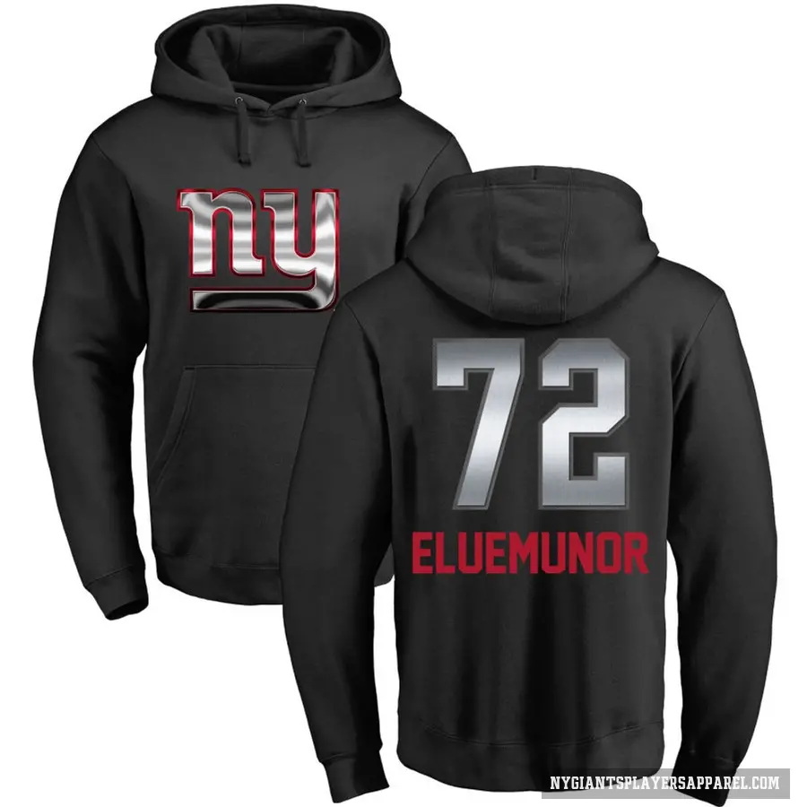 Youth ＃72 Jermaine Eluemunor New York Giants Black Midnight Mascot Pullover Hoodie