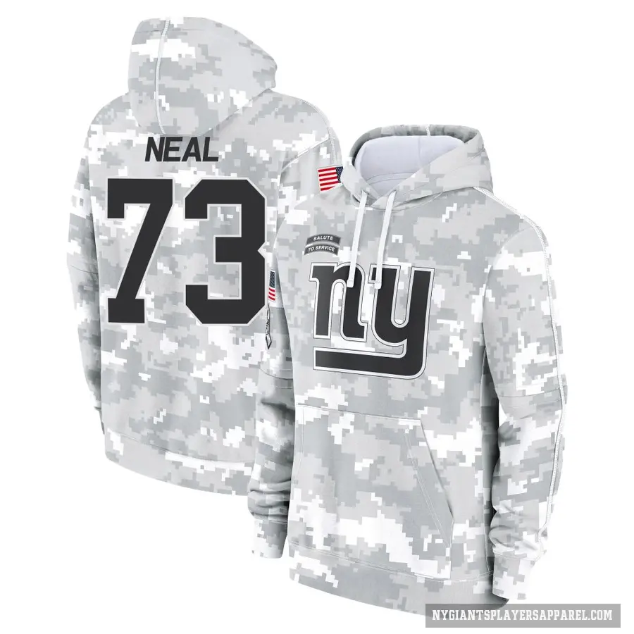 Youth ＃73 Evan Neal New York Giants Arctic Camo 2024 Salute to Service Club Fleece Pullover Hoodie