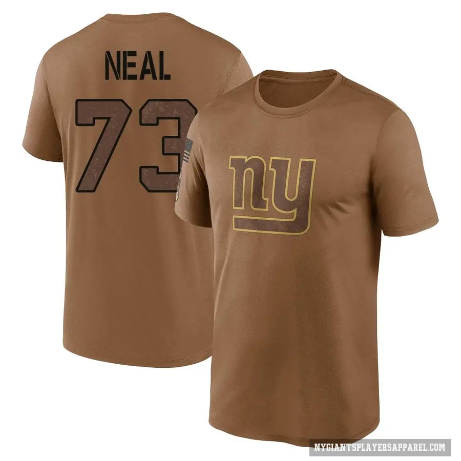 Youth ＃73 Evan Neal New York Giants Brown 2023 Salute To Service Performance T-Shirt