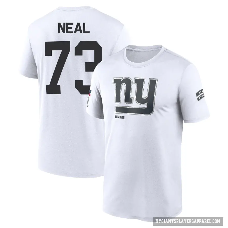 Youth ＃73 Evan Neal New York Giants White 2024 Salute to Service Performance T-Shirt