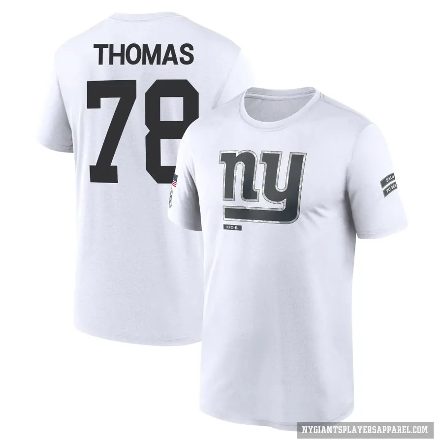 Youth ＃78 Andrew Thomas New York Giants White 2024 Salute to Service Performance T-Shirt
