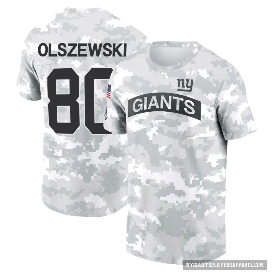 Youth ＃80 Gunner Olszewski New York Giants Camo Arctic 2024 Salute to Service Performance T-Shirt