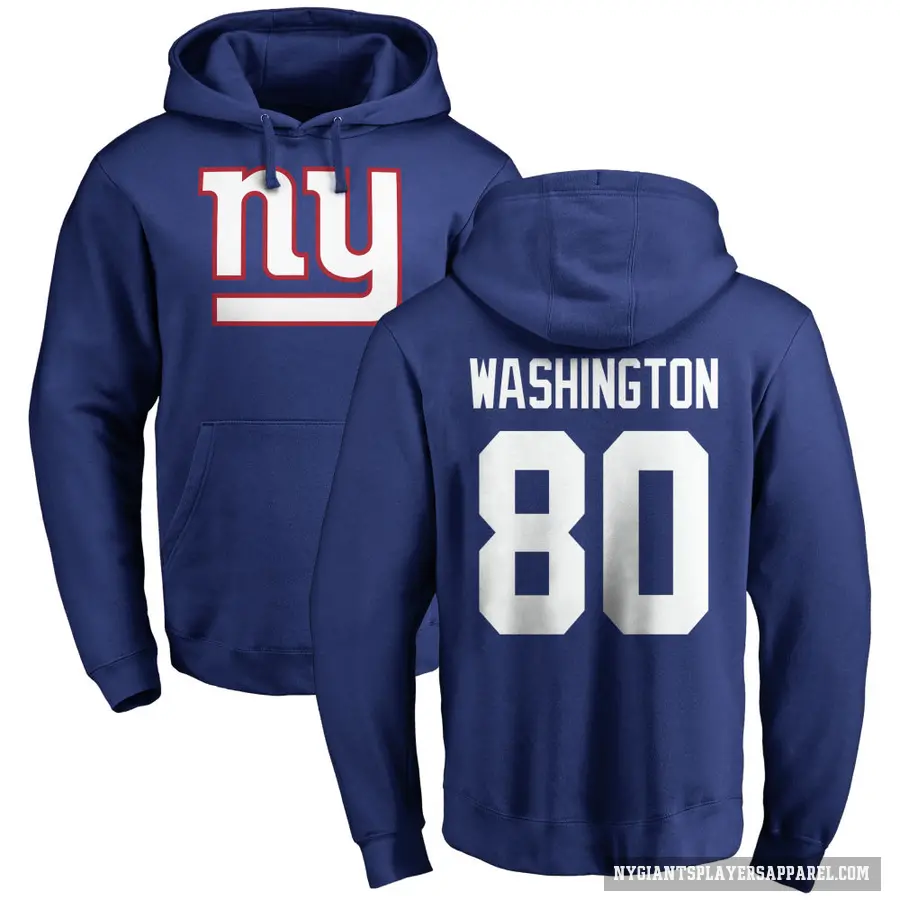 Youth ＃80 Montrell Washington New York Giants Royal Pro Line Logo Pullover Hoodie