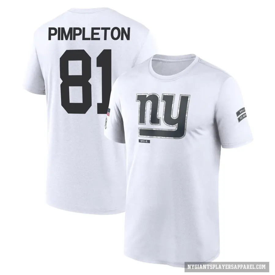 Youth ＃81 Kalil Pimpleton New York Giants White 2024 Salute to Service Performance T-Shirt