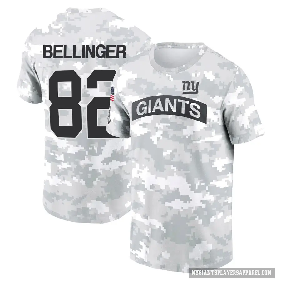 Youth ＃82 Daniel Bellinger New York Giants Camo Arctic 2024 Salute to Service Performance T-Shirt