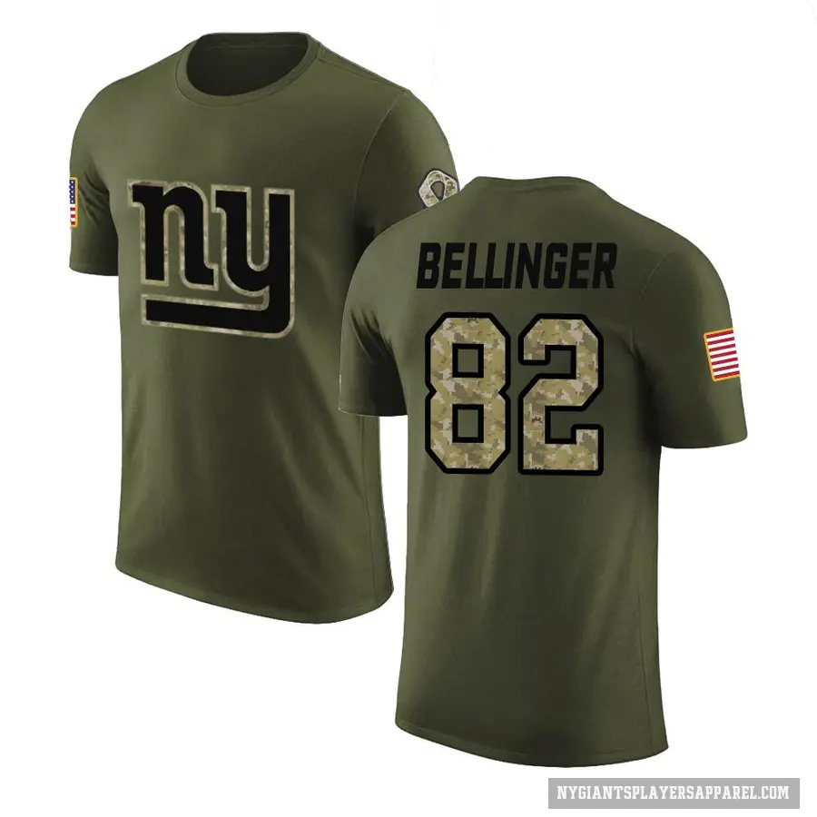 Youth ＃82 Daniel Bellinger New York Giants Olive Salute to Service T-Shirt