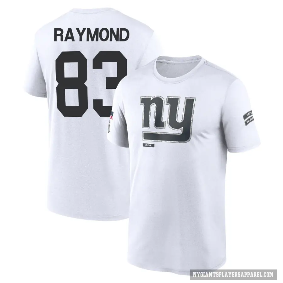 Youth ＃83 Kalif Raymond New York Giants White 2024 Salute to Service Performance T-Shirt