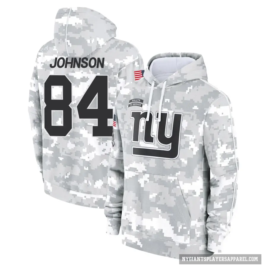 Youth ＃84 Theo Johnson New York Giants Arctic Camo 2024 Salute to Service Club Fleece Pullover Hoodie