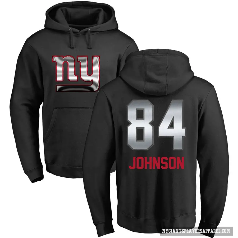 Youth ＃84 Theo Johnson New York Giants Black Midnight Mascot Pullover Hoodie