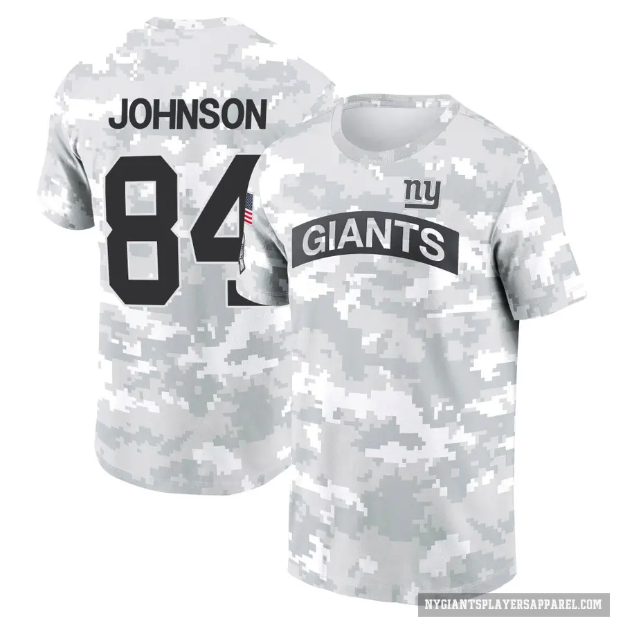 Youth ＃84 Theo Johnson New York Giants Camo Arctic 2024 Salute to Service Performance T-Shirt