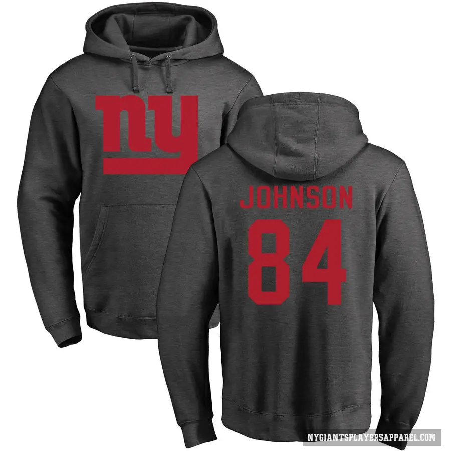 Youth ＃84 Theo Johnson New York Giants Pro Line by Branded Ash One Color Pullover Hoodie