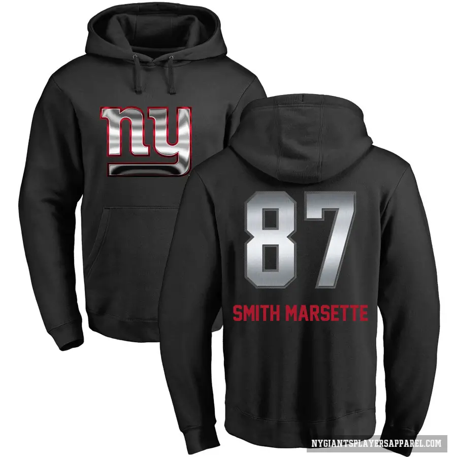 Youth ＃87 Ihmir Smith-Marsette New York Giants Black Midnight Mascot Pullover Hoodie