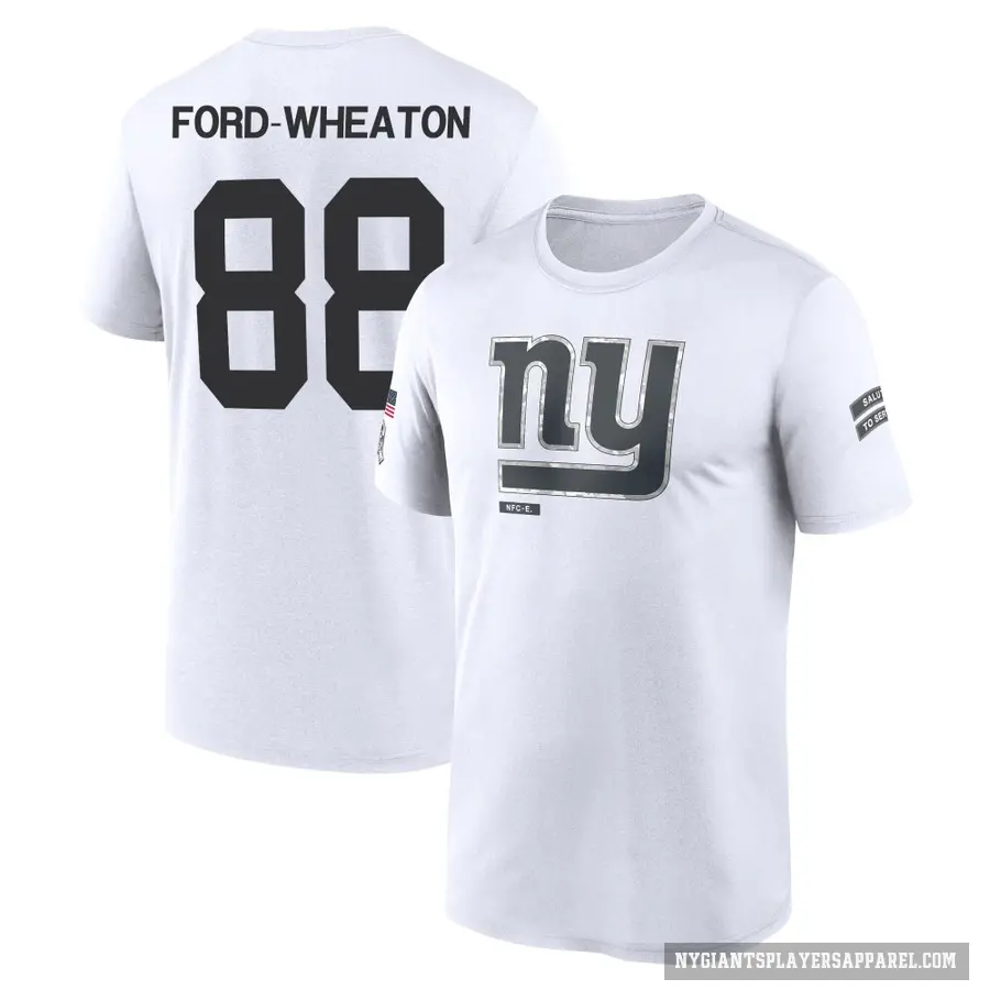 Youth ＃88 Bryce Ford-Wheaton New York Giants White 2024 Salute to Service Performance T-Shirt