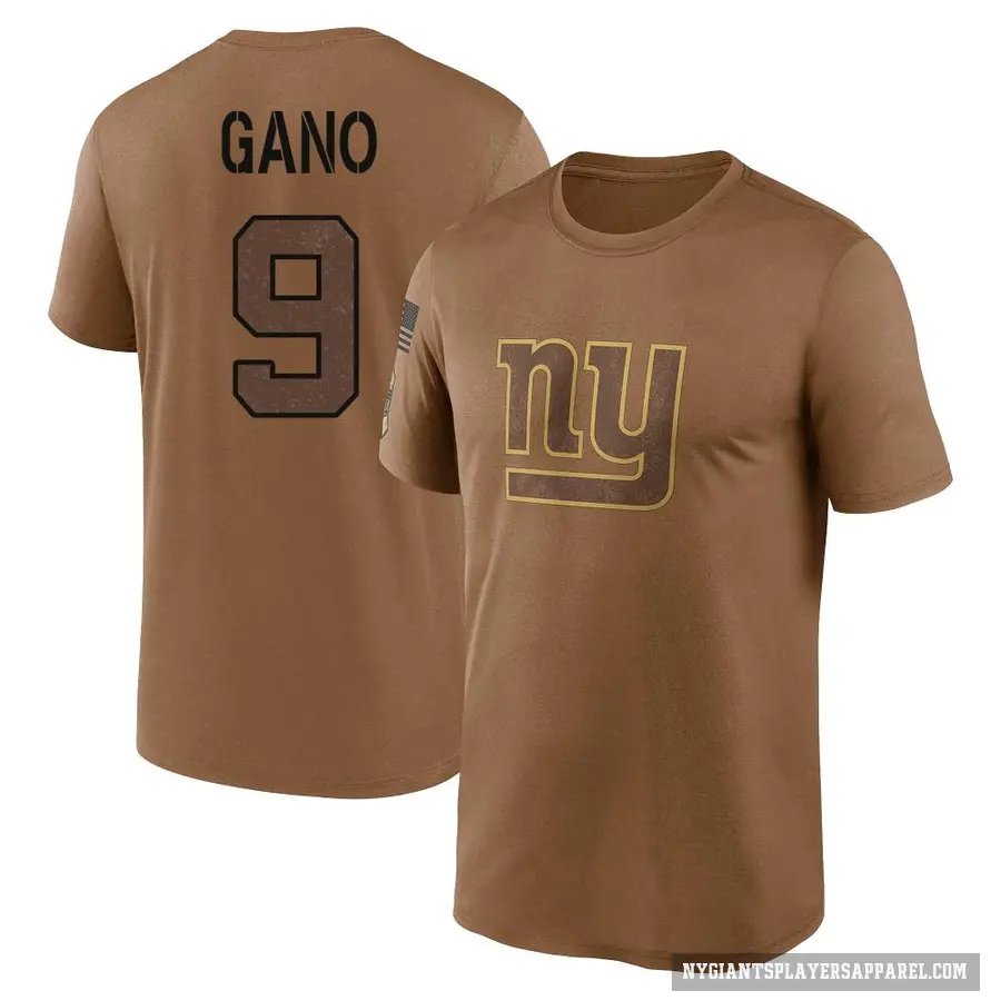 Youth ＃9 Graham Gano New York Giants Brown 2023 Salute To Service Performance T-Shirt