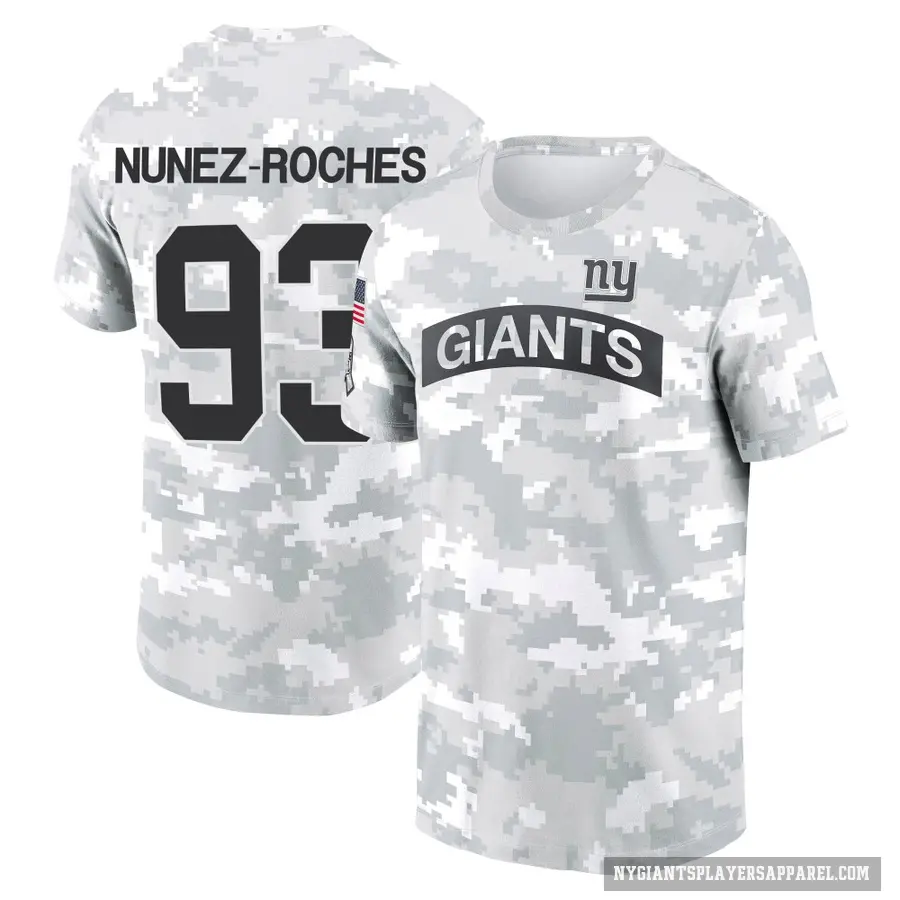 Youth ＃93 Rakeem Nunez-Roches New York Giants Camo Arctic 2024 Salute to Service Performance T-Shirt