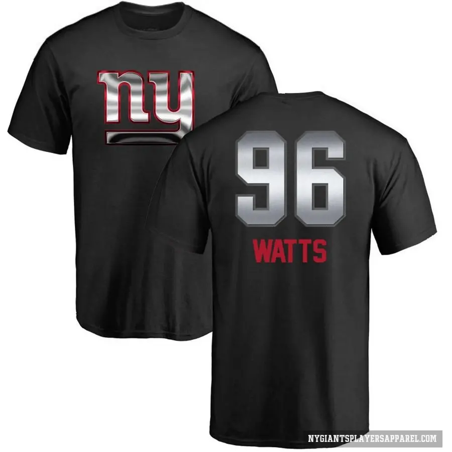 Youth ＃96 Armon Watts New York Giants Black Midnight Mascot T-Shirt